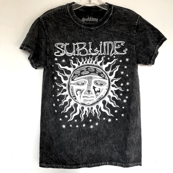 Sublime | Shirts | Sublime Classic Sun Black Acid Wash Tee Shirt | Poshmark